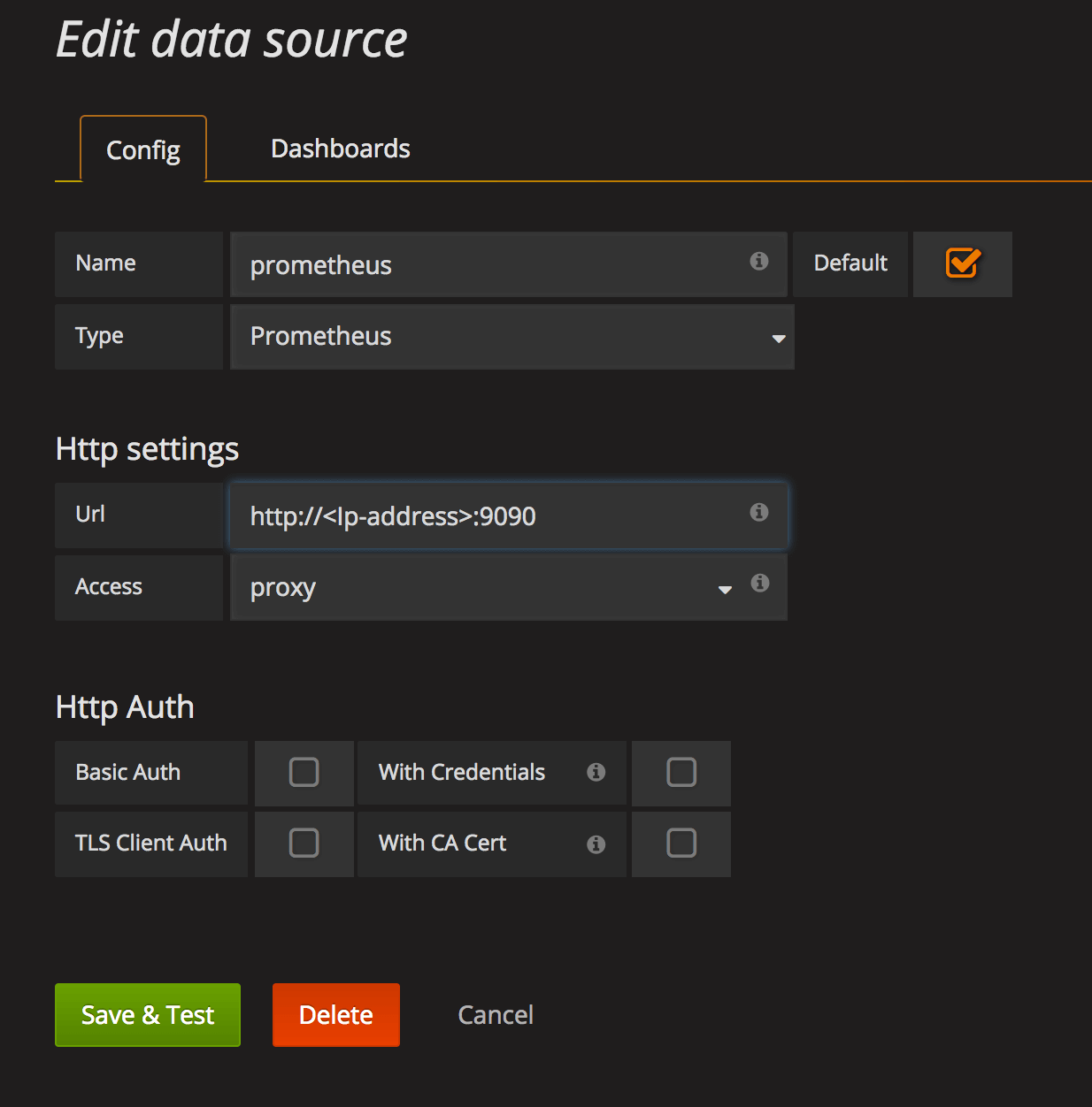 Grafana data store File