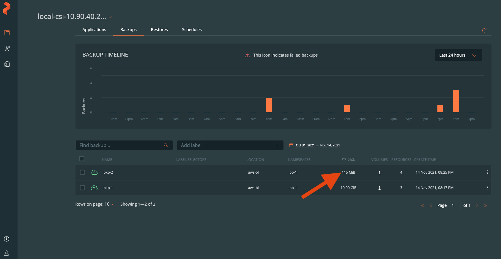 Offload to cloud data size