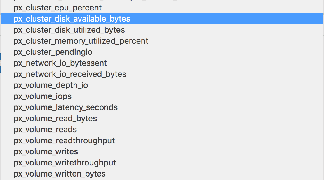 Portworx Metrics in Prometheus